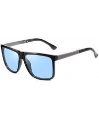 Goggle Men Women Classic Polarized Sunglasses Driving Square Frame Sun Glasses Male Goggle UV400 - Black Blue - CQ199OKG6SK $...