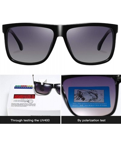 Goggle Men Women Classic Polarized Sunglasses Driving Square Frame Sun Glasses Male Goggle UV400 - Black Blue - CQ199OKG6SK $...