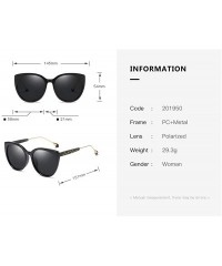 Cat Eye Oversized Cat Eye Women's Sunglasses Polarized Fashion Stars Metal Frame Vintage Eyewear - Purple - C518OXGY76T $11.42