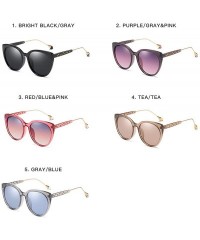 Cat Eye Oversized Cat Eye Women's Sunglasses Polarized Fashion Stars Metal Frame Vintage Eyewear - Purple - C518OXGY76T $11.42