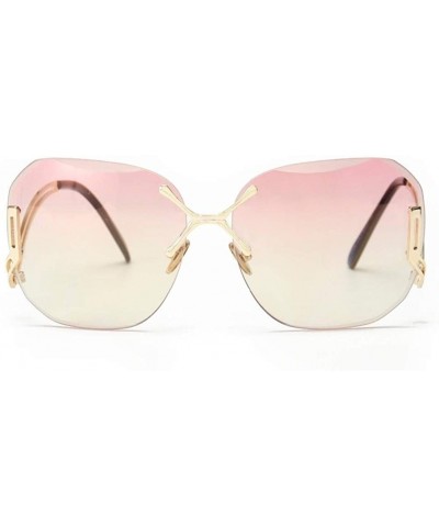 Rimless New Arrive Fashion Square Rimless Sunglasses Women Vintage Brand Designer Coating Sun Glasses UV400 - C1198NZ326C $16.63