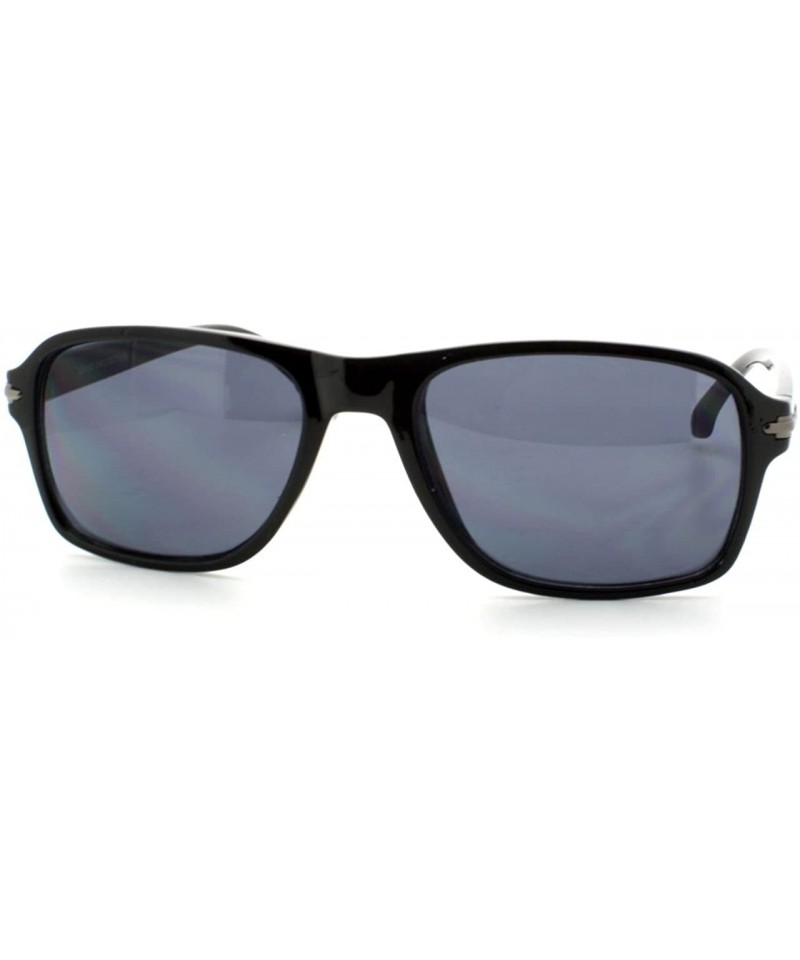 Rectangular Mens Stylish Casual Fashion Soft Rectangular Frame Sunglasses - Black - C211XMGEFLB $9.58