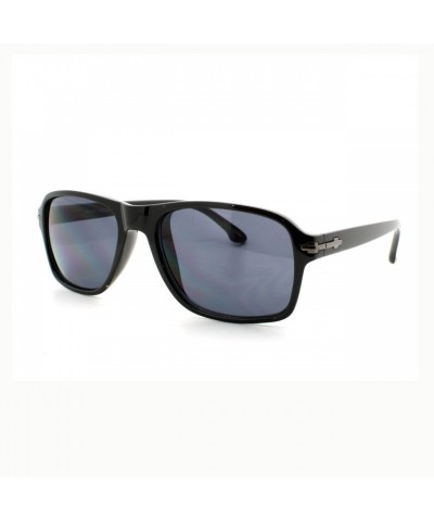 Rectangular Mens Stylish Casual Fashion Soft Rectangular Frame Sunglasses - Black - C211XMGEFLB $9.58