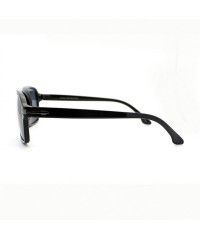 Rectangular Mens Stylish Casual Fashion Soft Rectangular Frame Sunglasses - Black - C211XMGEFLB $9.58