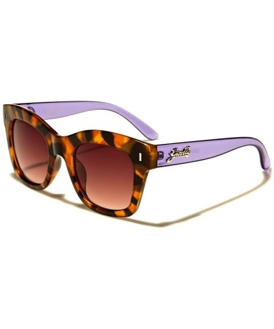 Oversized Designer Inspired Stylish Oversized Thick Frame Sexy Womens Square Sunglasses - Tortoise / Purple - C4189EO3Q37 $14.83