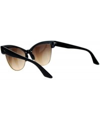 Butterfly Oversized Cateye Butterfly Sunglasses Womens Designer Fashion Shades - Black (Brown) - CH187S8UGXT $22.44