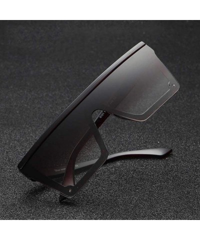 Square Sunglasses Square Gradient Glasses Designer - Black - CV199EIG688 $17.38