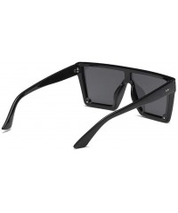 Square Sunglasses Square Gradient Glasses Designer - Black - CV199EIG688 $17.38