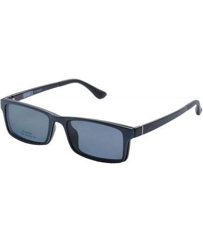 Rectangular Optical Eyeglasses Frames With Magnetic Polarized Sunglasses Clips - C001 - C312IMP9K93 $20.72