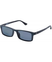 Rectangular Optical Eyeglasses Frames With Magnetic Polarized Sunglasses Clips - C001 - C312IMP9K93 $20.72
