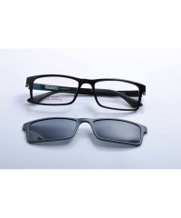 Rectangular Optical Eyeglasses Frames With Magnetic Polarized Sunglasses Clips - C001 - C312IMP9K93 $20.72