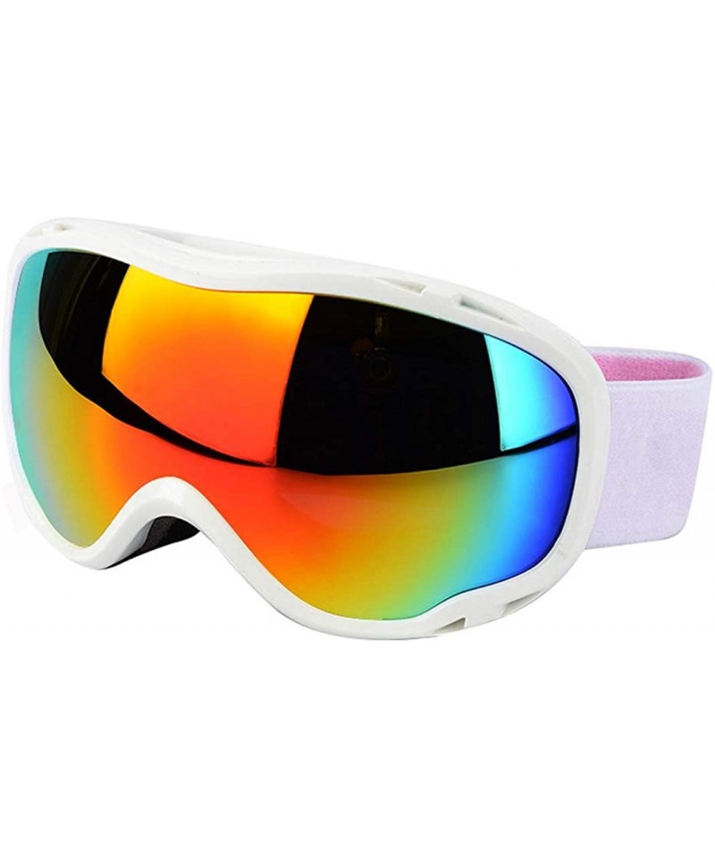 Goggle Adult double-layer large spherical ski glasses Outdoor anti-fog and wind-proof goggles - C - CT18S2S9W6S $64.14