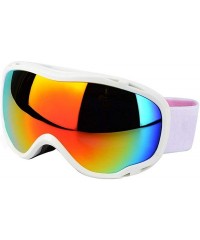 Goggle Adult double-layer large spherical ski glasses Outdoor anti-fog and wind-proof goggles - C - CT18S2S9W6S $64.14