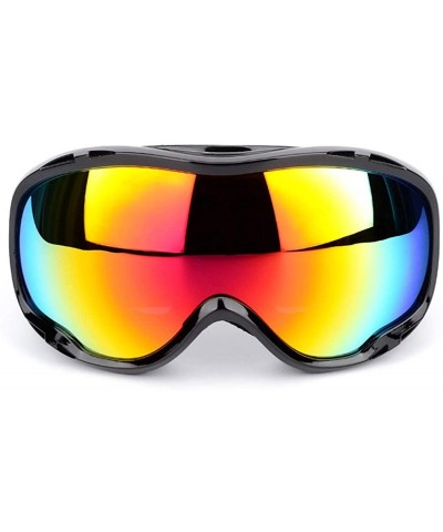 Goggle Adult double-layer large spherical ski glasses Outdoor anti-fog and wind-proof goggles - C - CT18S2S9W6S $64.14