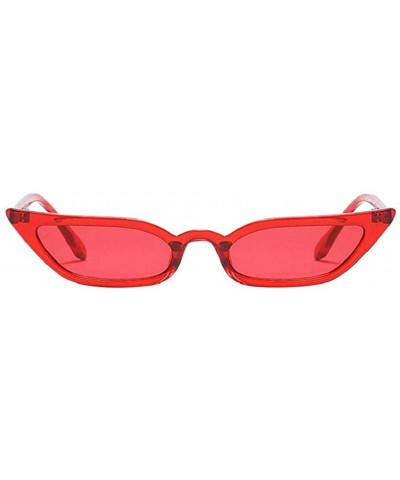 Aviator Women Vintage Cat Eye Sunglasses Retro Small Frame UV400 Eyewear Fashion Ladies - Red - CS18RXKL4U3 $6.80