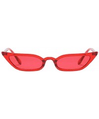 Aviator Women Vintage Cat Eye Sunglasses Retro Small Frame UV400 Eyewear Fashion Ladies - Red - CS18RXKL4U3 $6.80