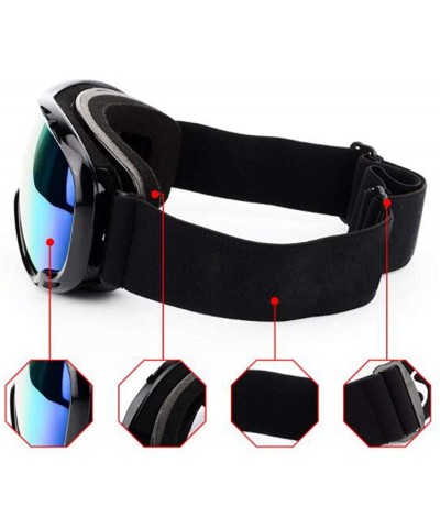 Goggle Adult double-layer large spherical ski glasses Outdoor anti-fog and wind-proof goggles - C - CT18S2S9W6S $64.14