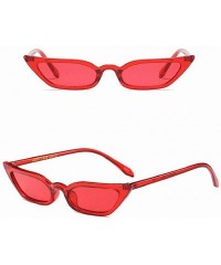 Aviator Women Vintage Cat Eye Sunglasses Retro Small Frame UV400 Eyewear Fashion Ladies - Red - CS18RXKL4U3 $6.80