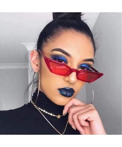 Aviator Women Vintage Cat Eye Sunglasses Retro Small Frame UV400 Eyewear Fashion Ladies - Red - CS18RXKL4U3 $6.80