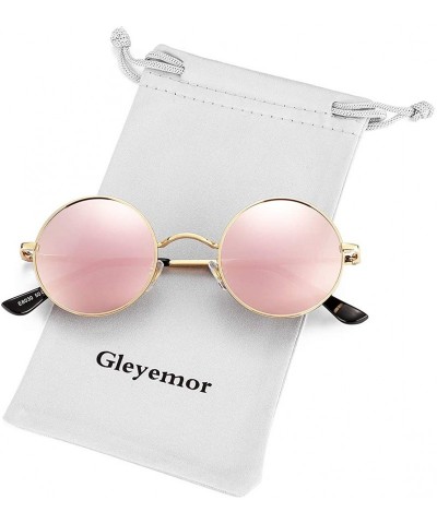 Sport 2-Pack John Lennon Style Round Sunglasses for Men Women Polarized Small Circle Sun Glasses - C0192EDX2NC $32.68