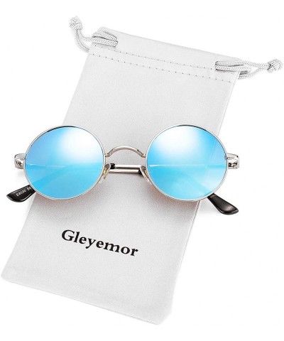 Sport 2-Pack John Lennon Style Round Sunglasses for Men Women Polarized Small Circle Sun Glasses - C0192EDX2NC $21.22