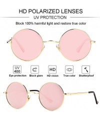 Sport 2-Pack John Lennon Style Round Sunglasses for Men Women Polarized Small Circle Sun Glasses - C0192EDX2NC $32.68
