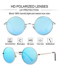 Sport 2-Pack John Lennon Style Round Sunglasses for Men Women Polarized Small Circle Sun Glasses - C0192EDX2NC $32.68