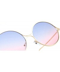 Round 2019 new fashion metal hollow pearl flat mirror large frame round brand designer unisex sunglasses - CT18M3TLCIC $10.27
