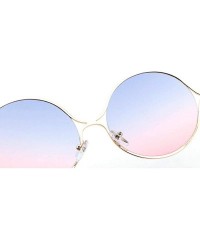 Round 2019 new fashion metal hollow pearl flat mirror large frame round brand designer unisex sunglasses - CT18M3TLCIC $10.27