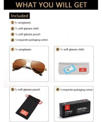 Round Classic Aviator Sunglasses for Men Women Polarized Lens - UV400 - 58mm - A1 Gold Frame/ Brown Lens - CX18O3OL0Y5 $16.72