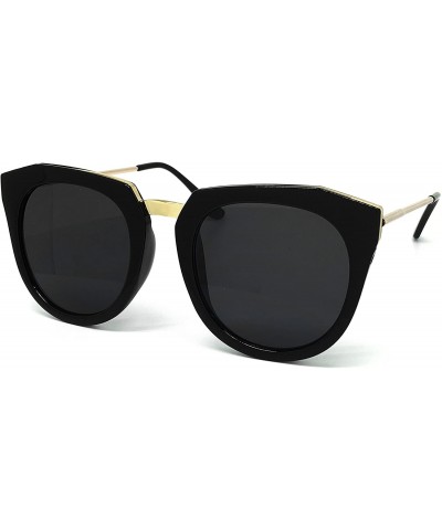 Oversized 7936-1 Premium Oversize Mirrored Sunglasses - Black - CZ18ORRT6Q2 $20.55