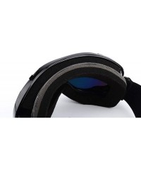 Goggle Adult double-layer large spherical ski glasses Outdoor anti-fog and wind-proof goggles - C - CT18S2S9W6S $64.14