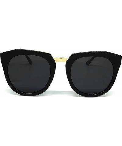 Oversized 7936-1 Premium Oversize Mirrored Sunglasses - Black - CZ18ORRT6Q2 $20.55