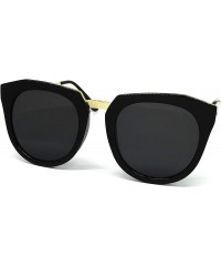 Oversized 7936-1 Premium Oversize Mirrored Sunglasses - Black - CZ18ORRT6Q2 $20.55