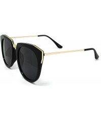 Oversized 7936-1 Premium Oversize Mirrored Sunglasses - Black - CZ18ORRT6Q2 $20.55