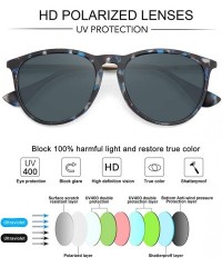 Wayfarer Polarized Sunglasses for Women Vintage Retro Round Mirrored Lens - Grey Blue Leopard Frame Grey Lens - C519COIQTN0 $...