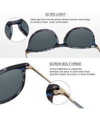 Wayfarer Polarized Sunglasses for Women Vintage Retro Round Mirrored Lens - Grey Blue Leopard Frame Grey Lens - C519COIQTN0 $...