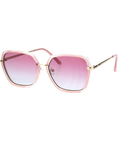Butterfly Womens Double Rim Mod Designer Fashion Style Luxury Sunglasses - Pink Pink Blue - CF18HK3O920 $23.16