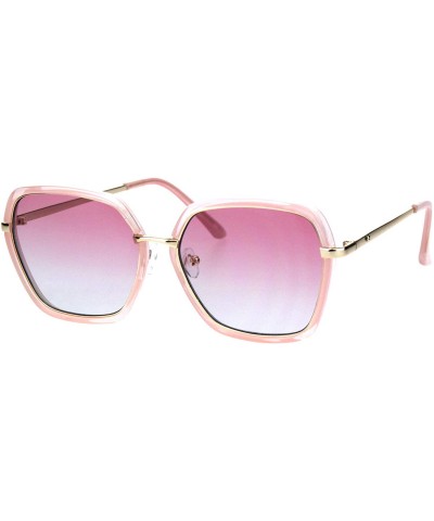 Butterfly Womens Double Rim Mod Designer Fashion Style Luxury Sunglasses - Pink Pink Blue - CF18HK3O920 $13.41