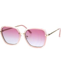 Butterfly Womens Double Rim Mod Designer Fashion Style Luxury Sunglasses - Pink Pink Blue - CF18HK3O920 $13.41