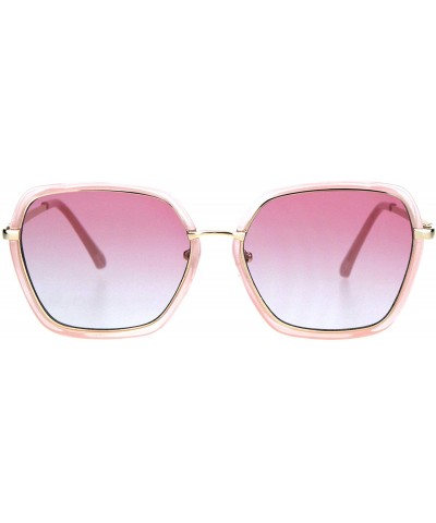 Butterfly Womens Double Rim Mod Designer Fashion Style Luxury Sunglasses - Pink Pink Blue - CF18HK3O920 $13.41