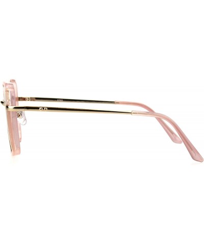 Butterfly Womens Double Rim Mod Designer Fashion Style Luxury Sunglasses - Pink Pink Blue - CF18HK3O920 $13.41