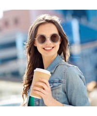 Oversized 2 Pieces Round Oversized Rhinestone Sunglasses Women Retro Crystal Diamond Sunglasses - CK198Q8D72K $33.93