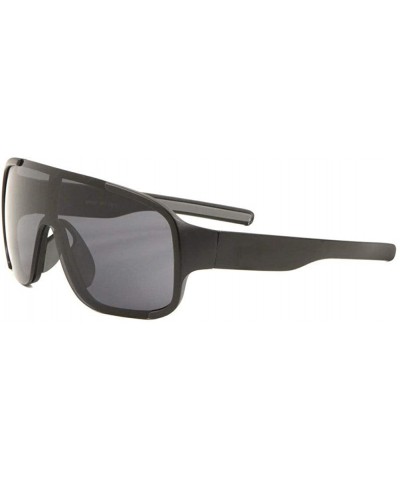 Rimless Poconos Semi Rimless Wrap Around Shield Sunglasses - Black & Grey Frame - CA18TZEL5LS $20.54