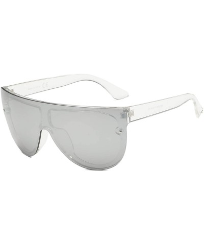 Goggle Women Retro Large Oversized Mirrored Aviator Fashion UV Protection Sunglasses - Grey - CQ18WU7UECZ $37.40