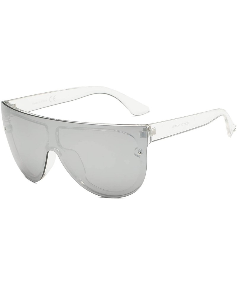 Goggle Women Retro Large Oversized Mirrored Aviator Fashion UV Protection Sunglasses - Grey - CQ18WU7UECZ $22.24