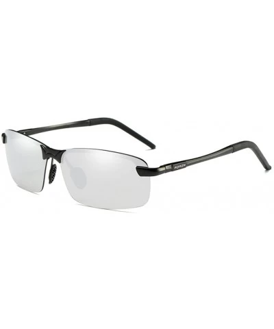 Oversized Polarized Sunglasses Unbreakable Sports - Black and Silver - CZ1822LRMKM $30.11