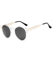 Round Retro Round Sunglasses Women Men Brand Design Transparent Female Sun Glasses 1 - 3 - C318XE0UUIT $16.76