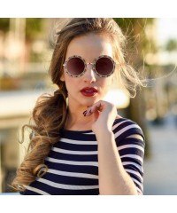 Oversized 2 Pieces Round Oversized Rhinestone Sunglasses Women Retro Crystal Diamond Sunglasses - CK198Q8D72K $33.93