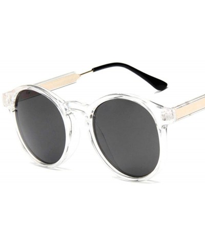 Round Retro Round Sunglasses Women Men Brand Design Transparent Female Sun Glasses 1 - 3 - C318XE0UUIT $16.76